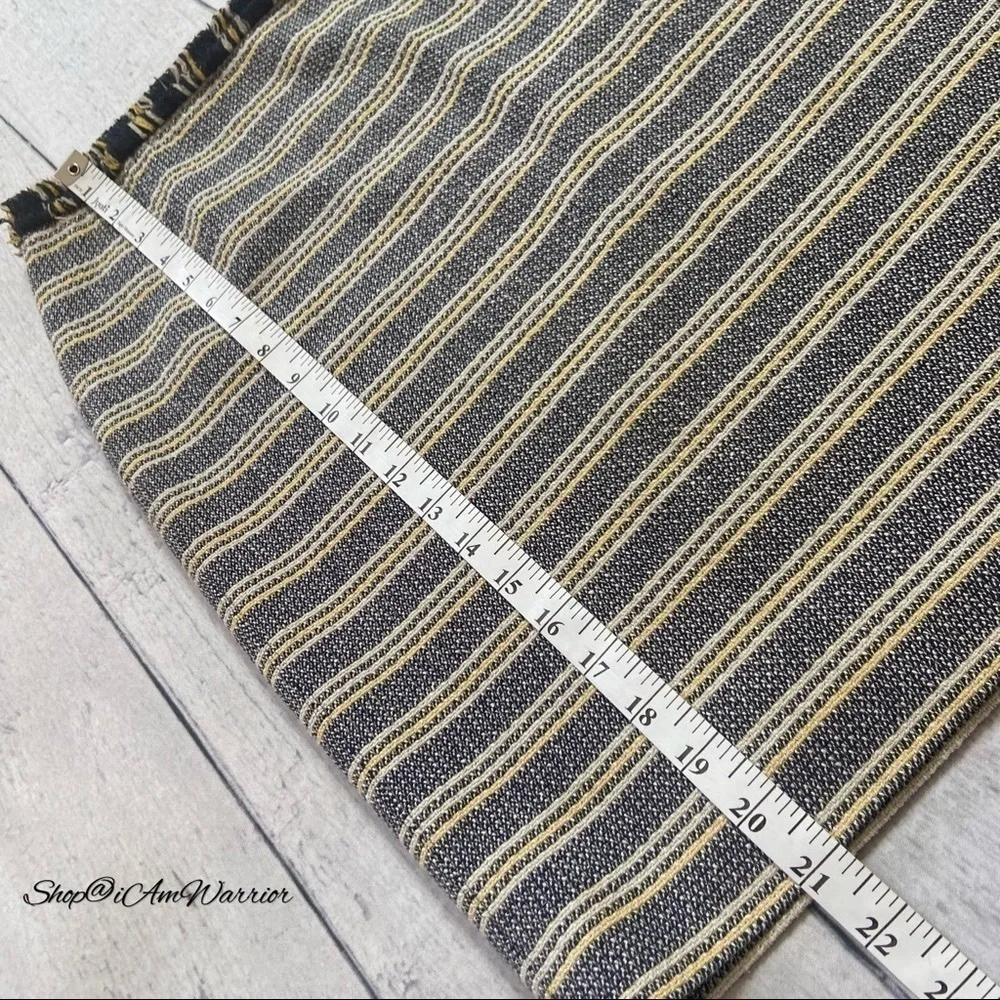 Weekend Max Mara striped cotton tweed fringe trim pencil skirt *shop@iamwarrior